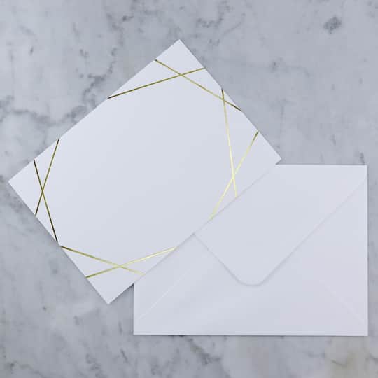 white & gold foil cards & envelopes by recollections™ michaels white & gold foil